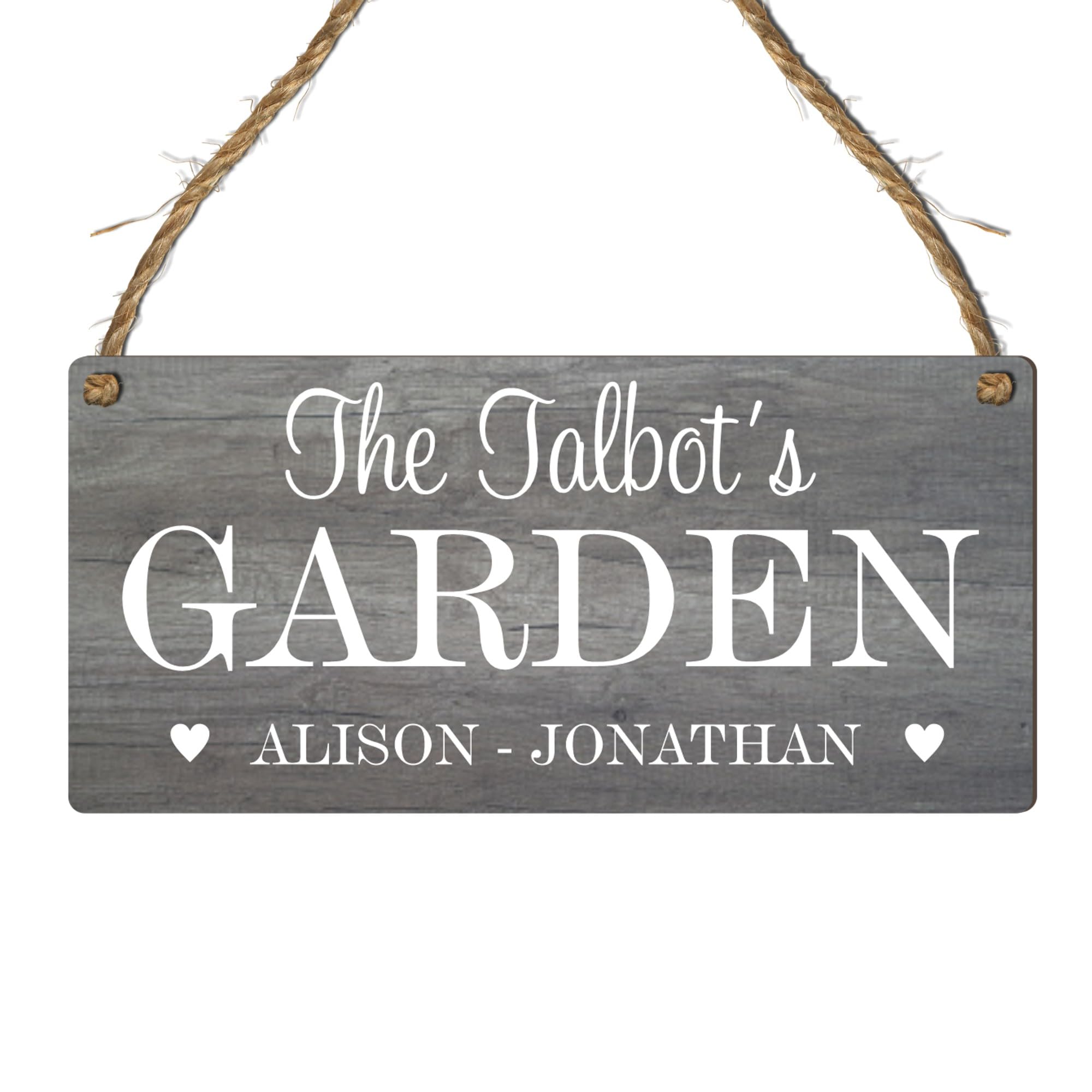 Custom Garden Plaque – Personalised Garden Sign with Name, Wall Hanging Decor for Garden Lovers (Mdf Wood Indoor Use Only)