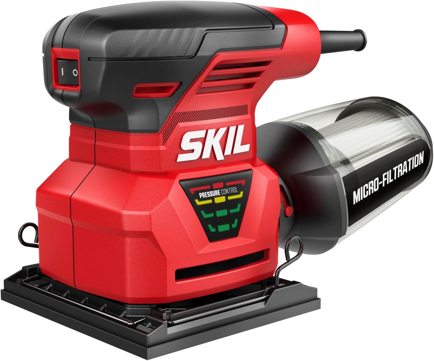 SKIL 7292-02 2.0 Amp 1/4 Sheet Palm Sander with Pressure Control , Red