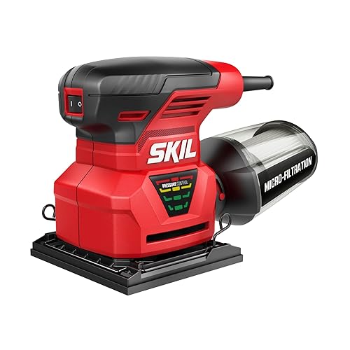 SKIL 7292-02 2.0 Amp 1/4 Sheet Palm Sander with Pressure Control , Red - One Size