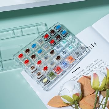 GATERON Low Profile Keyboard Switches Tester(35PCS) | contains multiple switches like Jade Pro/Chocolate/Banana/Grey/Heron Switches etc,compatible for Low Profile Gaming Keyboard