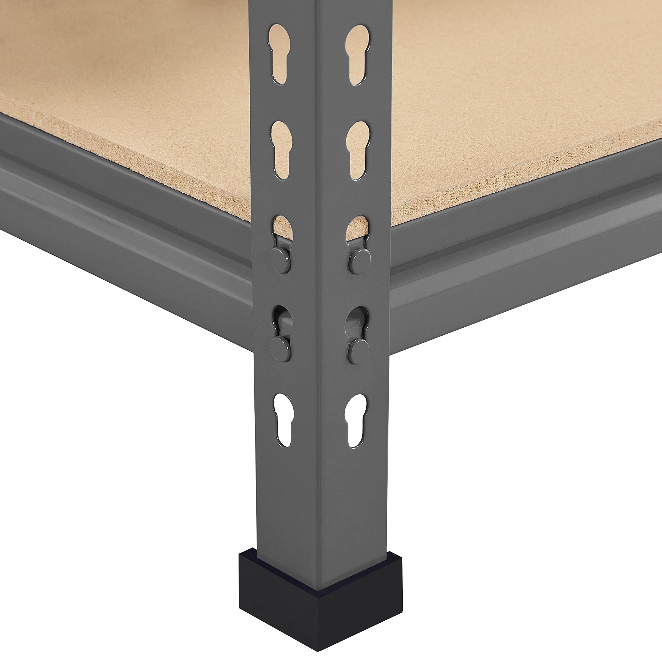 Yaheetech 5 półek narożnych, regałów magazynowych, metalowe, do dużych obciążeń, obciążenie 750 kg, regał piwniczy, regał wtykowy, system regałowy, 70 x 30 x 150 cm/ciemnoszary
