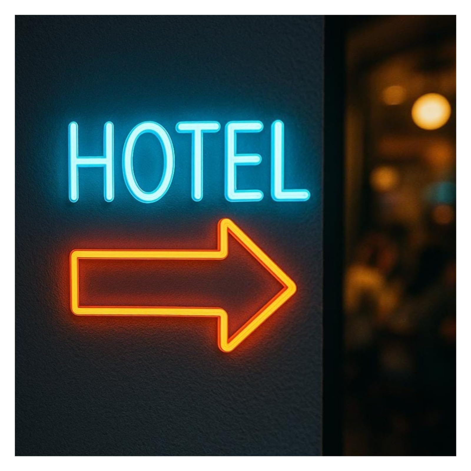 RONGCH Hanging Art Signs Hotel Neon Sign Shop Arrow On The Light Decor 40cm(C)