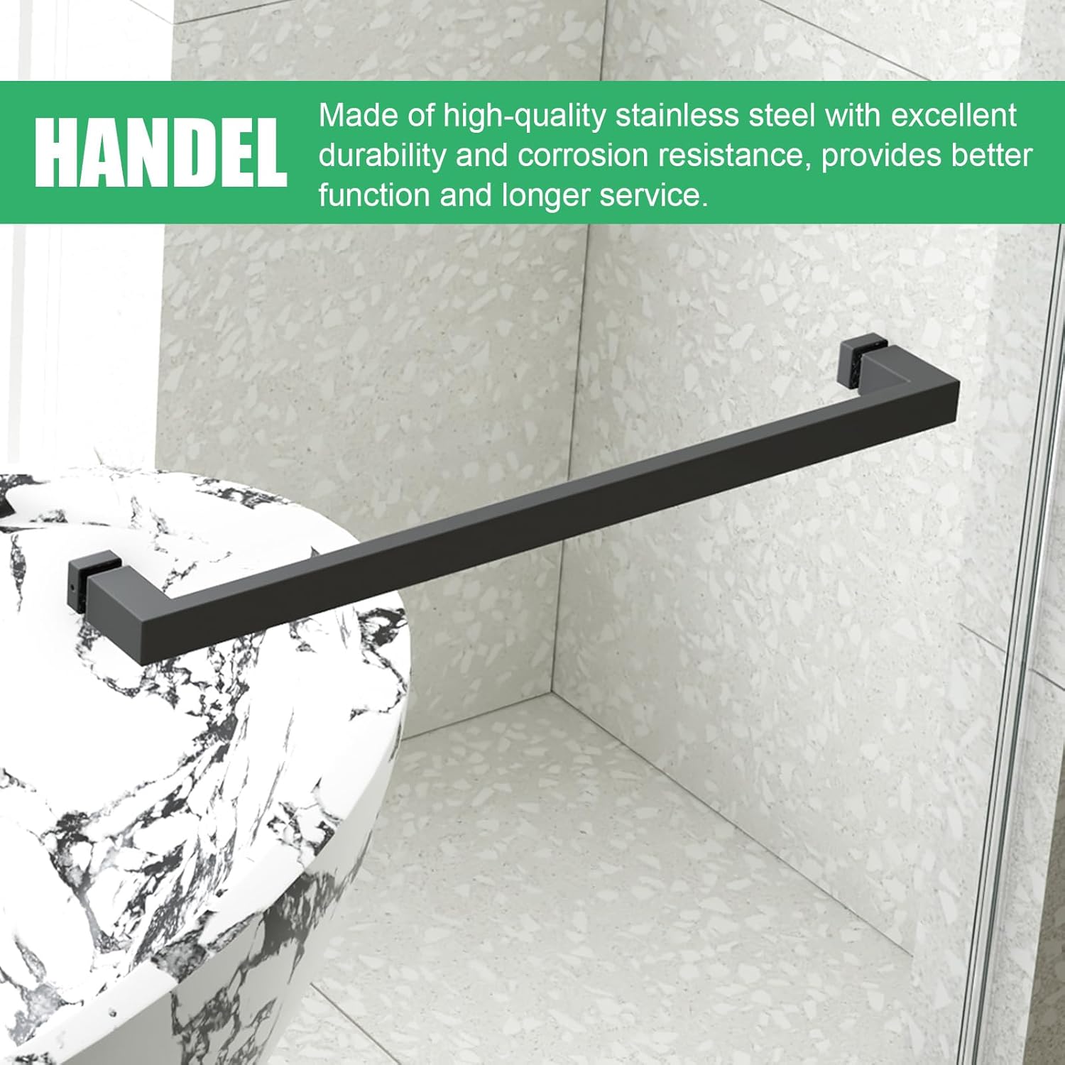 56-60" W x 76" H Shower Door, Double Sliding Frameless Shower Door with 3/8 Inches (10mm) Thick SGCC Tempered Glass, Explosion-Proof Film, Matte Black