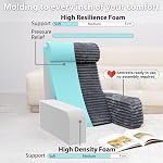 ENITYA Reading Pillow for Sitting in Bed Adult, 24in XXL Back Pillow for Bed Sitting up, Big Pockets & Built-in Arms, Back Support Chair Pillow for Watching TV/Reading/Gaming/Resting/Post Surgery,Grey