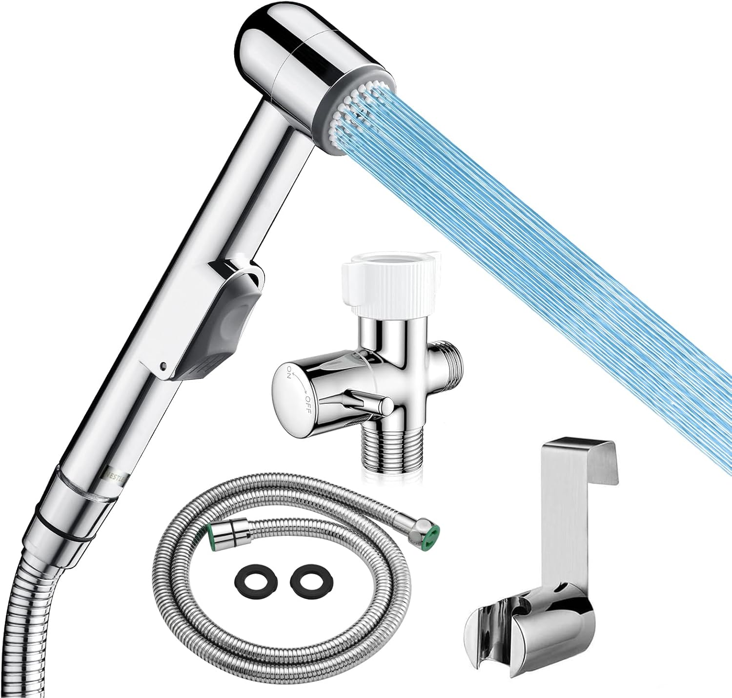 Handheld Bidet Sprayer for Toilet | Durable ABS, Feminine Hygiene & Baby Cloth Diaper Washer & Pet Bathing, Lightweight Toilet Attachment with Hose