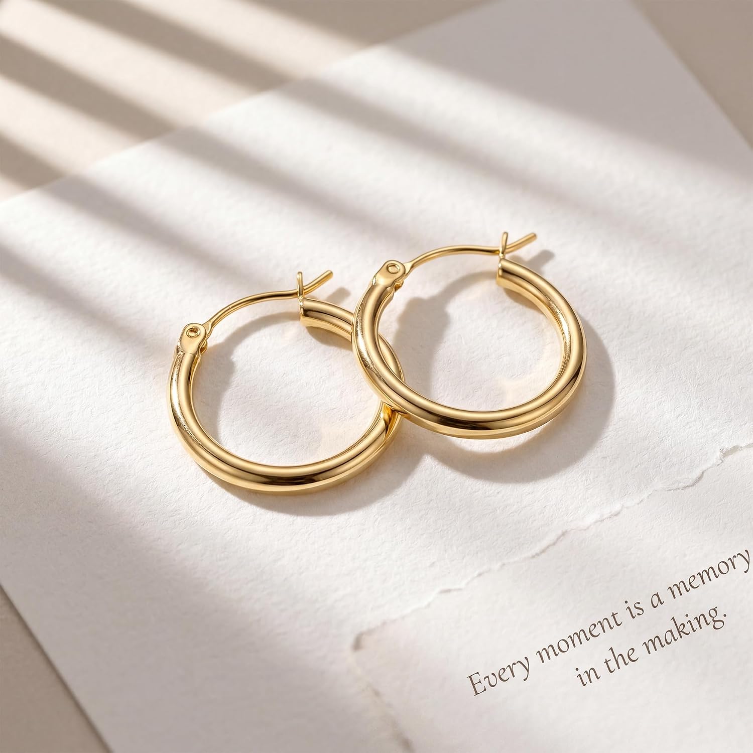 Gold Earrings for Women 14K Gold Hoop Earrings for Women Hoops Earring for Womens Hoops Simple Design with Polished Enough Hypoallergenic Earrings 12/14/16/18/20/25/30/40/45/50/60/70mm