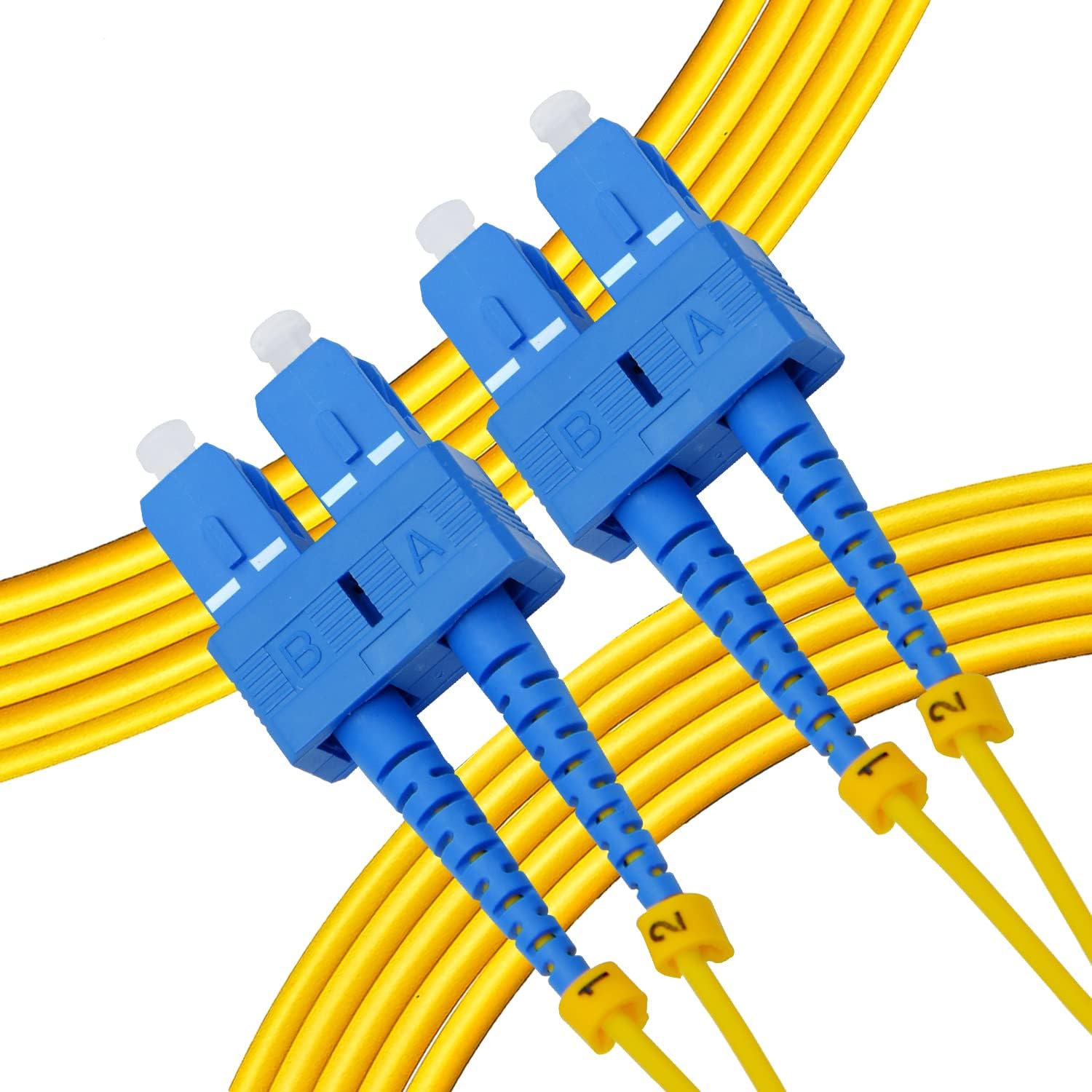 NewYork Cables10M OS2 SC to SC Fiber Patch Cable | Single Mode Duplx Corning 9/125 SC to SC jumper cord | High Speed SC SC Fiber Optic SMF 10 Meter (32.8ft) | SC-SC Singlemode Network Cable (Yellow)