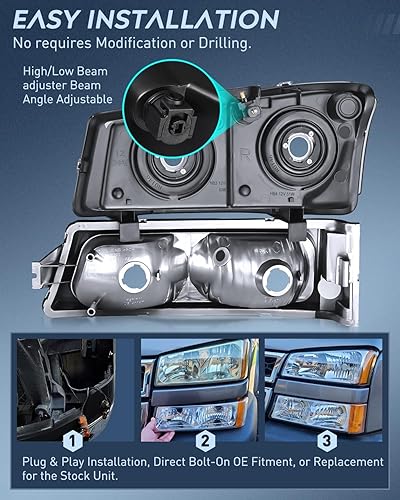 Vista 73 de Nilight Conjunto de luz trasera para Chevy Silverado 1500 1500HD 2500 2500 2500HD 3500 2007 Chevrolet Classic OE estilo pasajero lámpara trasera