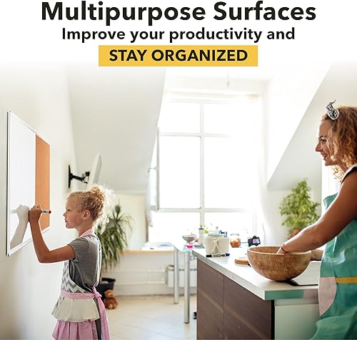 Miniatura 5 de Vision Board 2023 combo grande de pizarra blanca y tablero de corcho, tablero magnético, combinación de tablero de corcho de medio boletín para