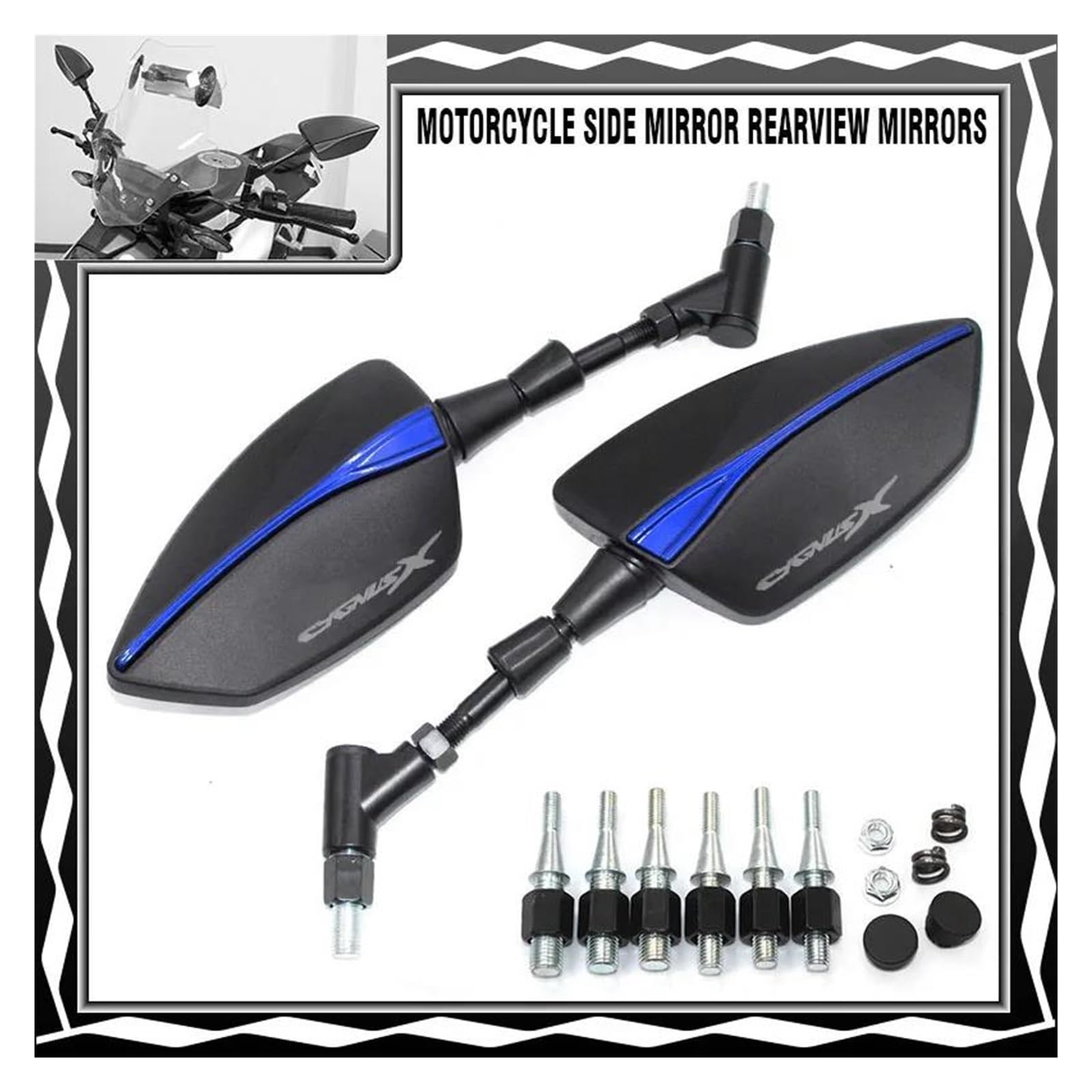 Rétroviseurs Latéraux Pour Yamaha CYGNUSX 125 CYGNUS X SMAX 155 BWS R ZUMA(Blue)