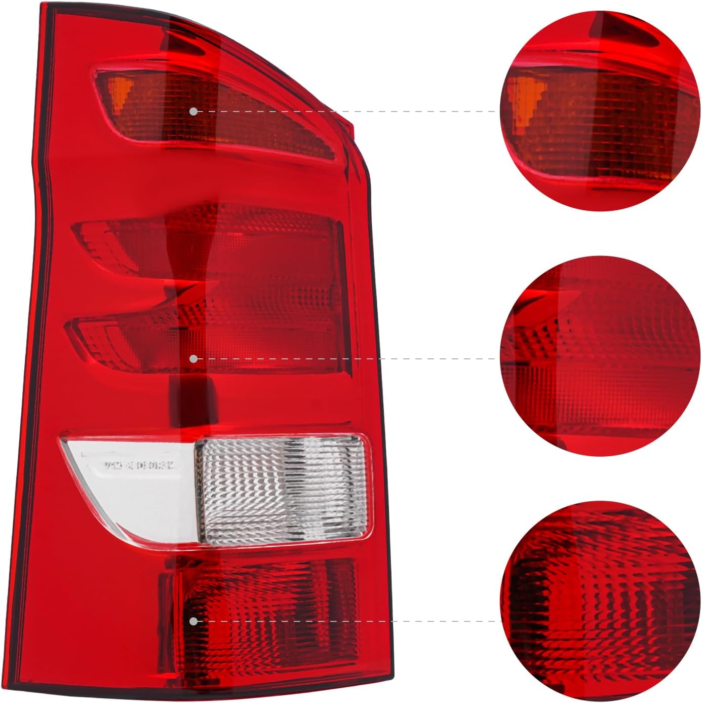 LYNICESHOP Tail Light Assembly for 2016-2019 Mercedes-Benz Metris, Halogen Left + Right Rear Taillights Pair, Replaces OEM 4478200064 4478200164 (Left Driver Side)