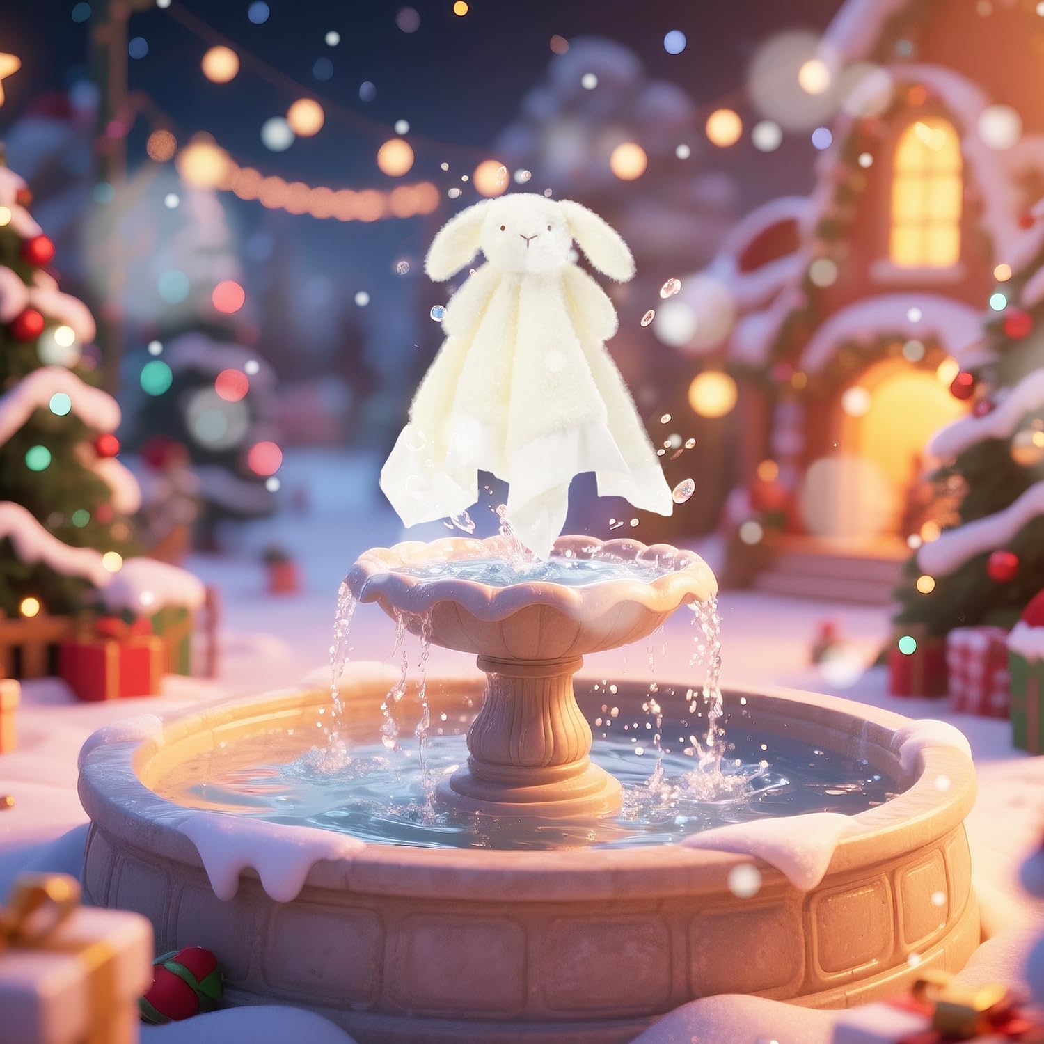 Apricot Lamb Stuffed Animals Soft Security Blanket White Bunny Rabbit Infant Nursery Character Blanket Luxury Snuggler Plush(White Bunny, 14 Inches) - Image 2