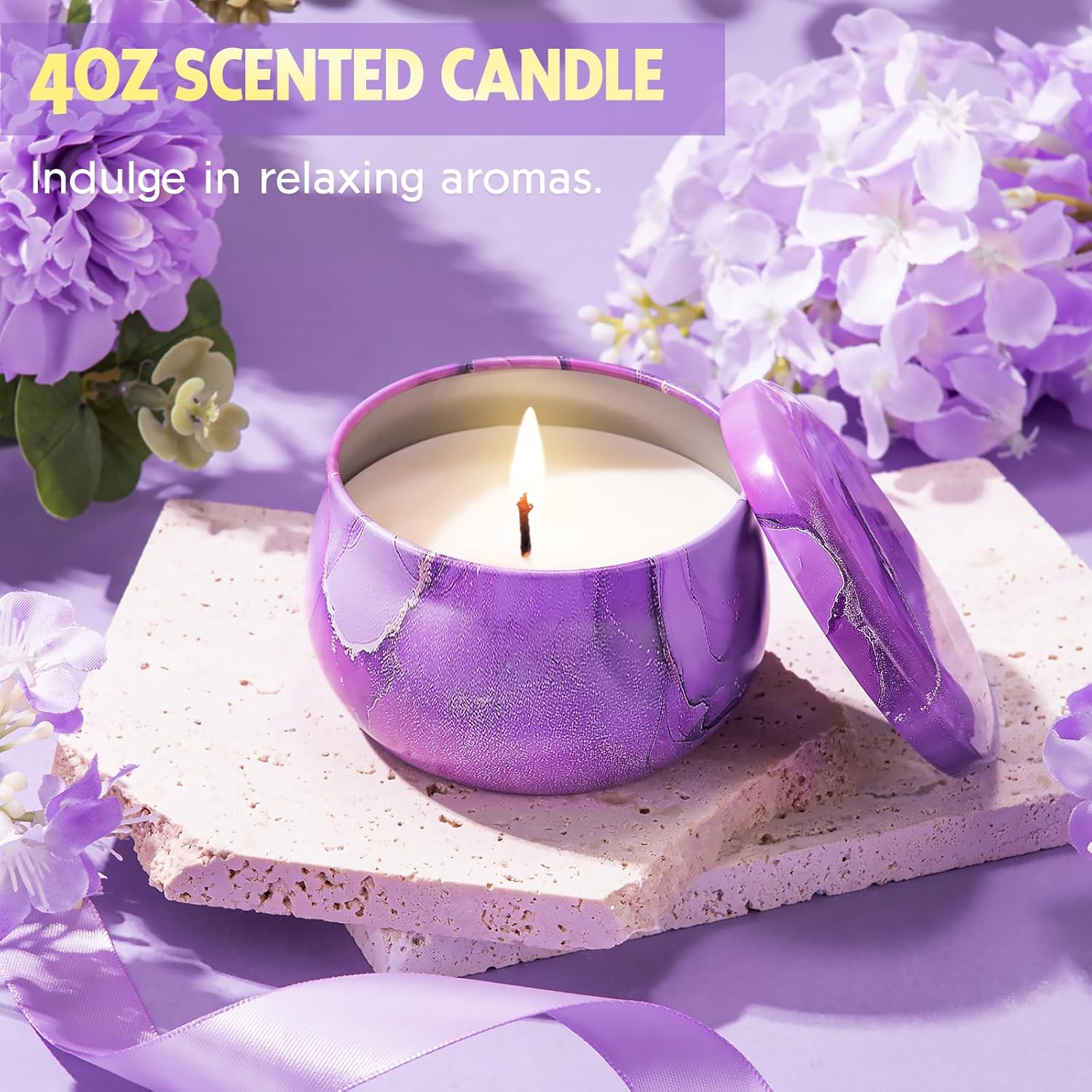 Birthday Gifts for Women, Self Care Gifts Christmas Box Get Well Soon Basket, Lavender Relaxing Spa Gifts Care Package w/ Flannel Blanket, Unique Mothers Day Gift Idea for Mom Her Friend Sister Purple - Image 6