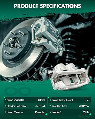 Miniatura 2 de SCITOO Pinza de freno delantera izquierda con soporte 18-B4729 rojo compatible para Cadillac 02-06 para Chevrolet 99-13 para GMC 99-13 para Hummer