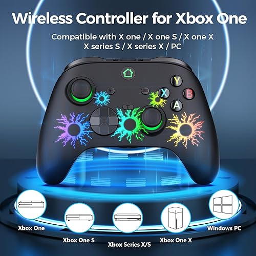 Miniatura 6 de LuvYsshun Wireless Controller Compatible With Xbox One,Xbox Series XS, Xbox One XS, PC Windows,RGB LED Light with Rechargeable Built-in Battery,Dual