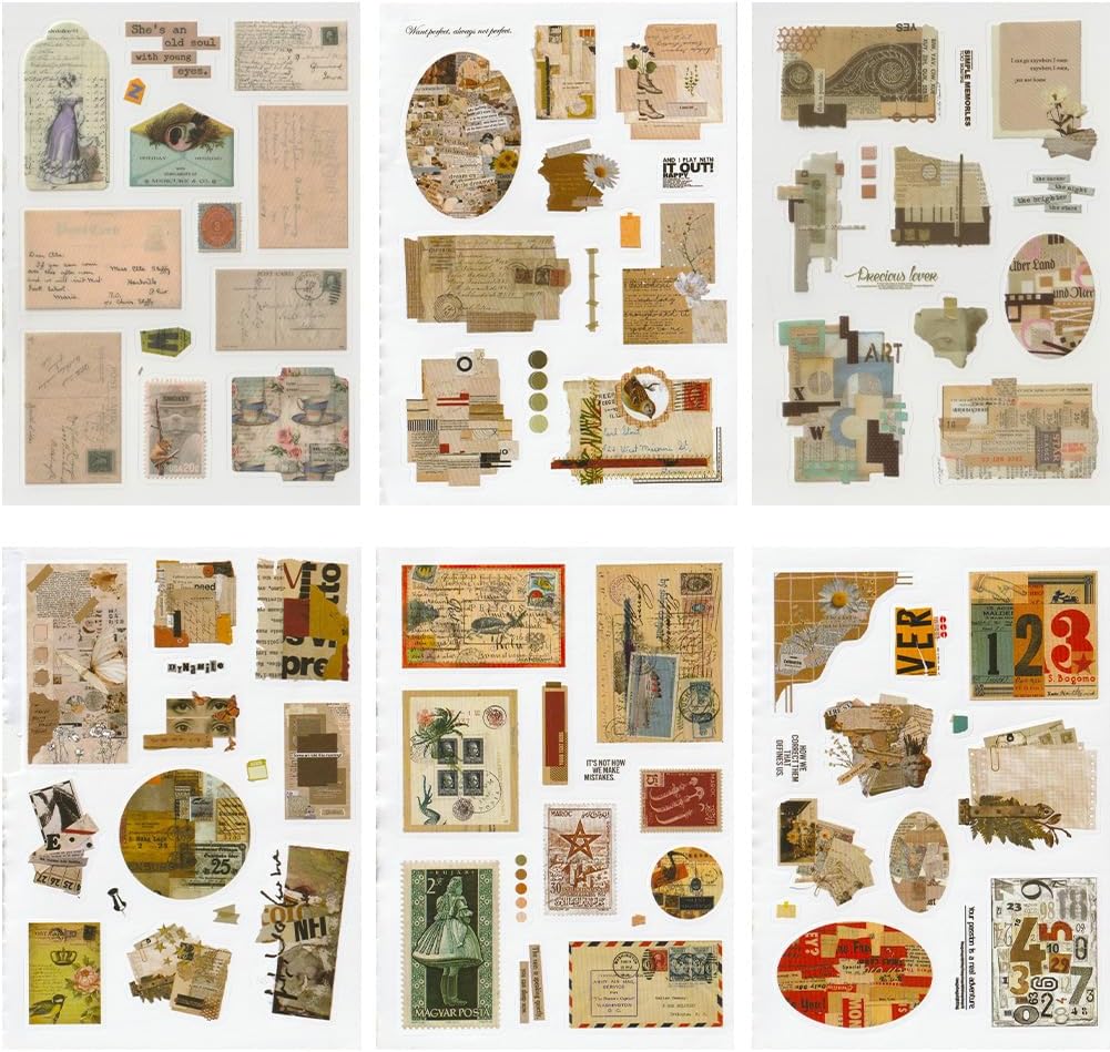 BLEDS Vintage Scrapbooking Stickers for Journaling, Ephemera Sticker Book with 250 Aesthetic Stickers Scrapbook Supplies for Junk Journal Planner Bullet Decor image 3