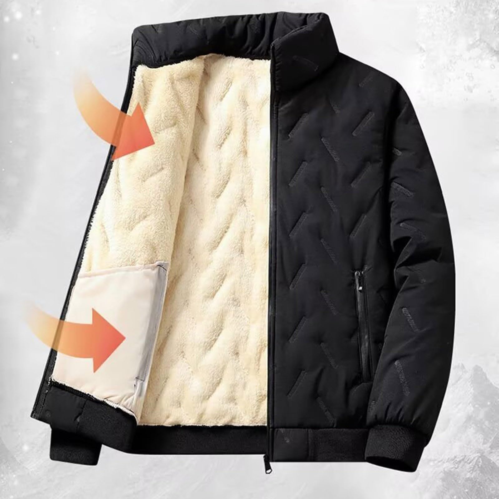 Set di piumino e pantaloni da jogging da uomo, in pile, impermeabile, spessa, con colletto alto, in piumino, per l'inverno, per attività all'aperto, set da due pezzi