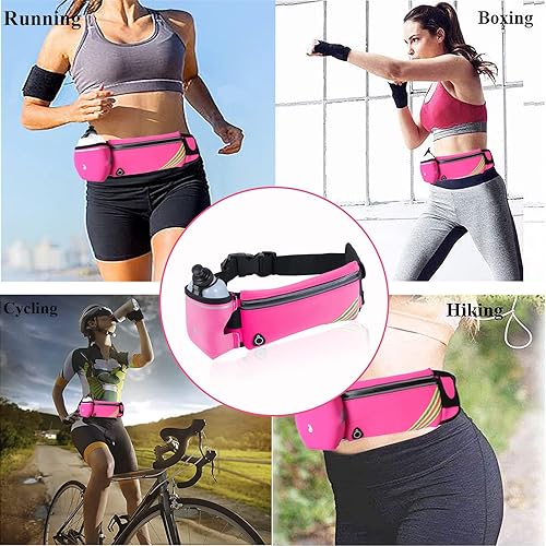 Miniatura 7 de Riñonera impermeable para correr con botella de agua, para mujeres y hombres, riñonera para senderismo, ciclismo, caminar, entrenamiento, correr,