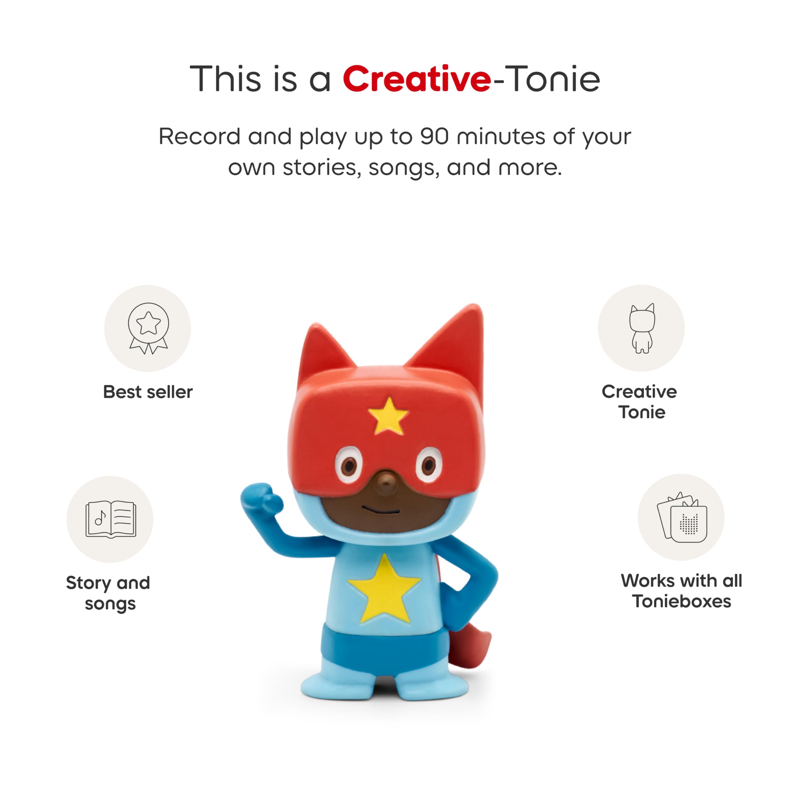 Tonies Creative-Rosso: Il Personaggio Audio Che Registra Le Tue Storie! 90 Minuti Di Divertimento Senza Schermi.