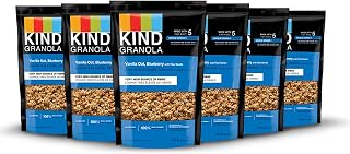 KIND Healthy Grains Vanilla Blueberry with Flax Seeds Granola, 10g Protein, Gluten Free, 6 Count
