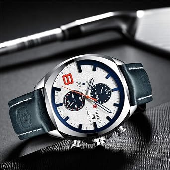 CURREN Watch Men Waterproof Chronograph Sport Military Male Clock Leather Man Wristwatch Relogio Masculino