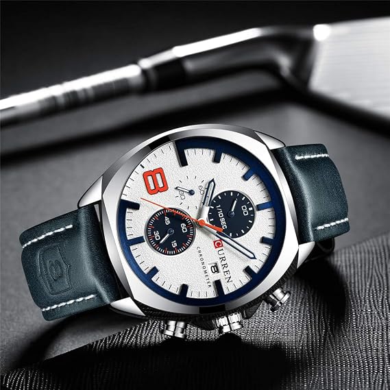 CURREN Watch Men Waterproof Chronograph Sport Military Male Clock Leather Man Wristwatch Relogio Masculino