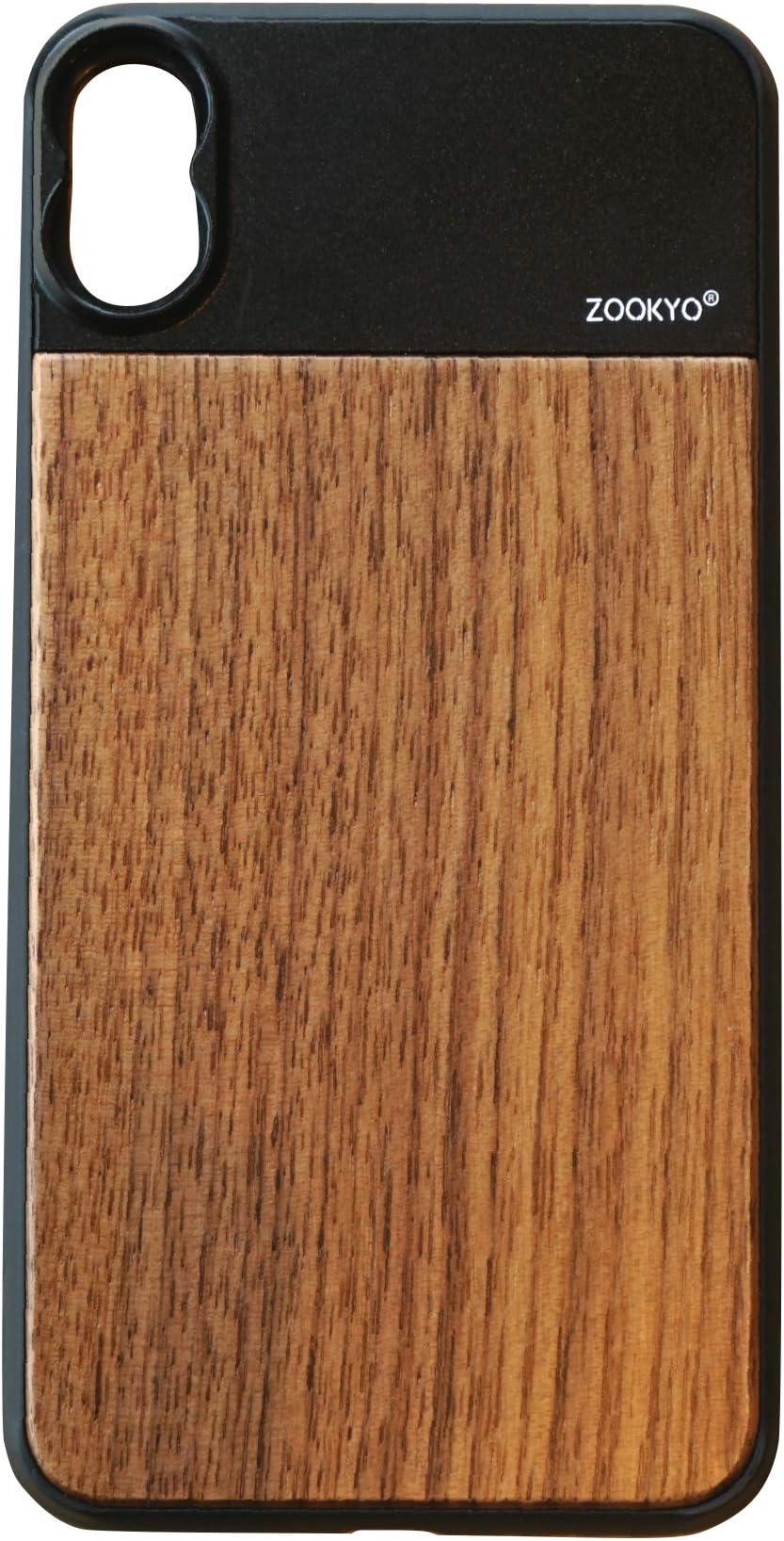 Case for iPhone Xs Max and Screw-on Lenses. Phone Case with 17mm Thread. Easy Attachment for most mobile lenses like, Ulanzi, Black Eye and others. Black and Wooden