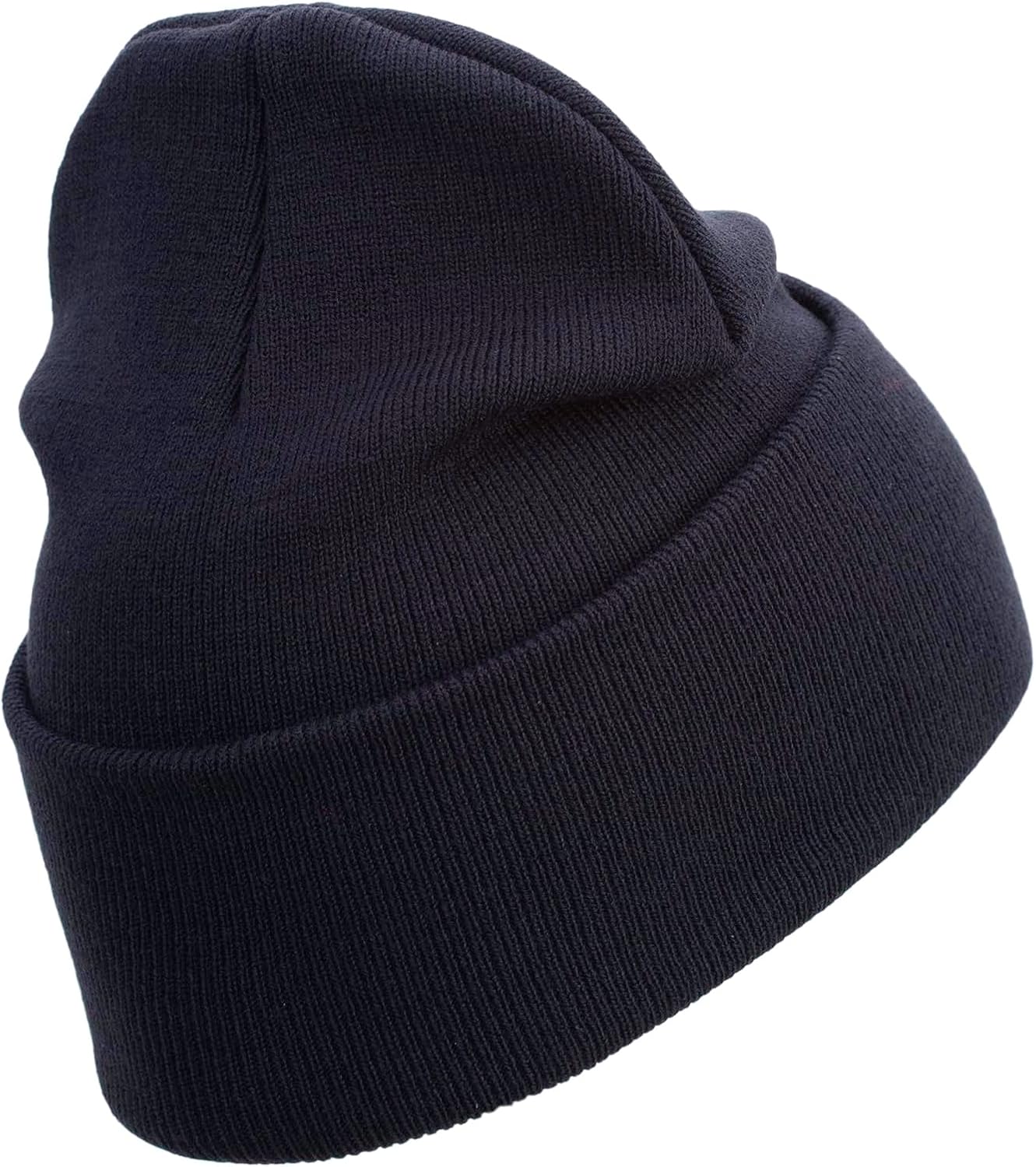 U.S. Marine Corps 1st Marine Division Logo Embroidered 12 Inch Solid Knit Cuff Long Beanie Made in USA