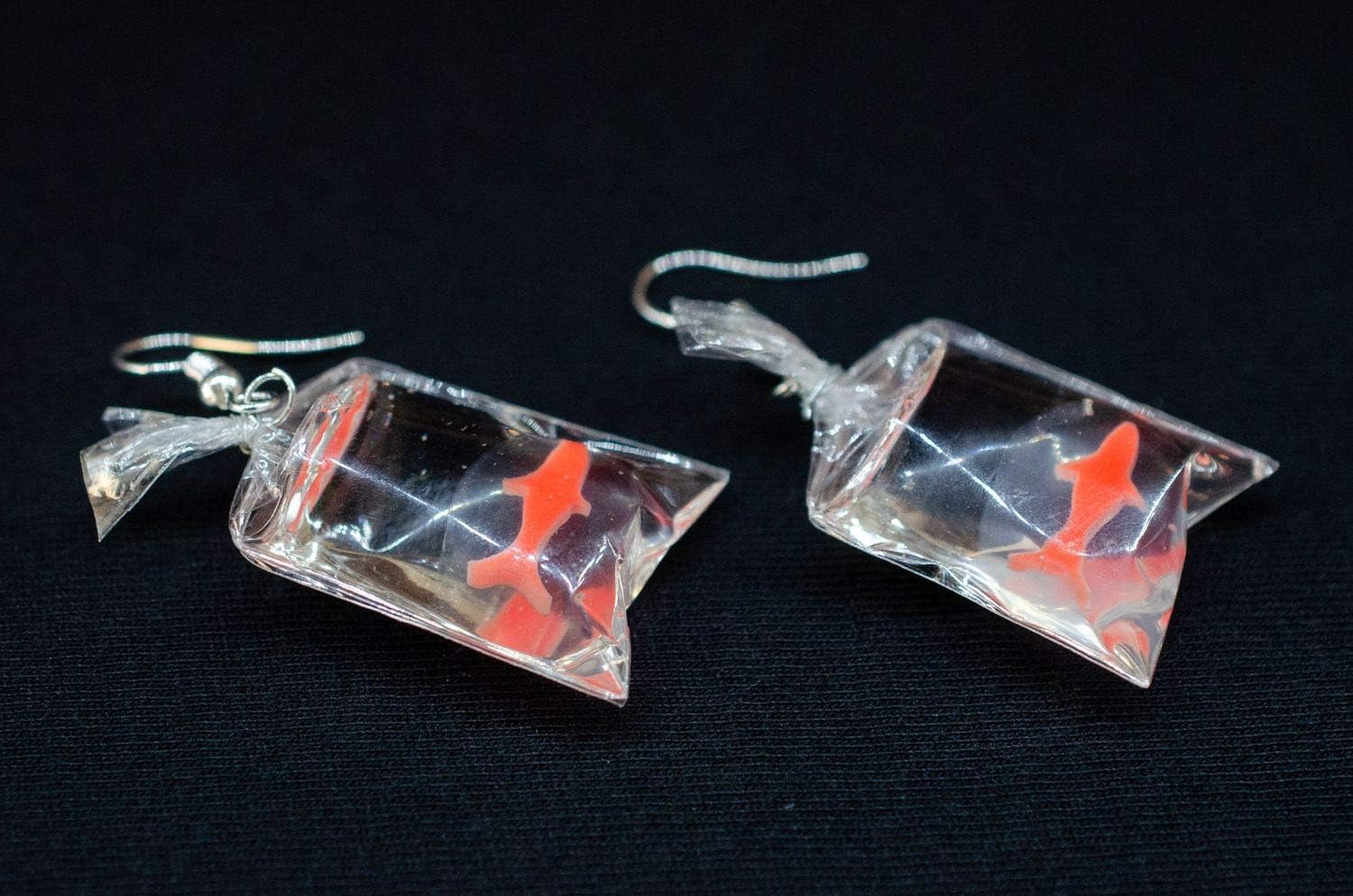 Goldfish Bag Earrings Miniblings Earhooks Fish Aquarium Koi Pet Japan