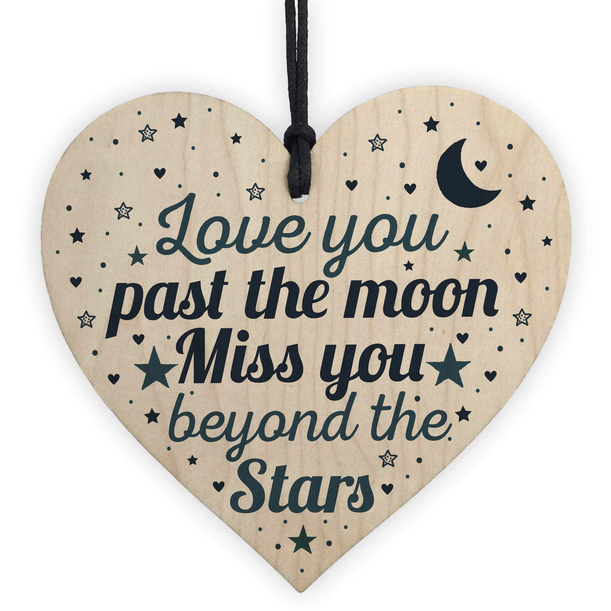 RED OCEAN Heart Plaque Memorial Gift For Mum Dad Nan Grandad Grave Plaque Sign Ornament Gift