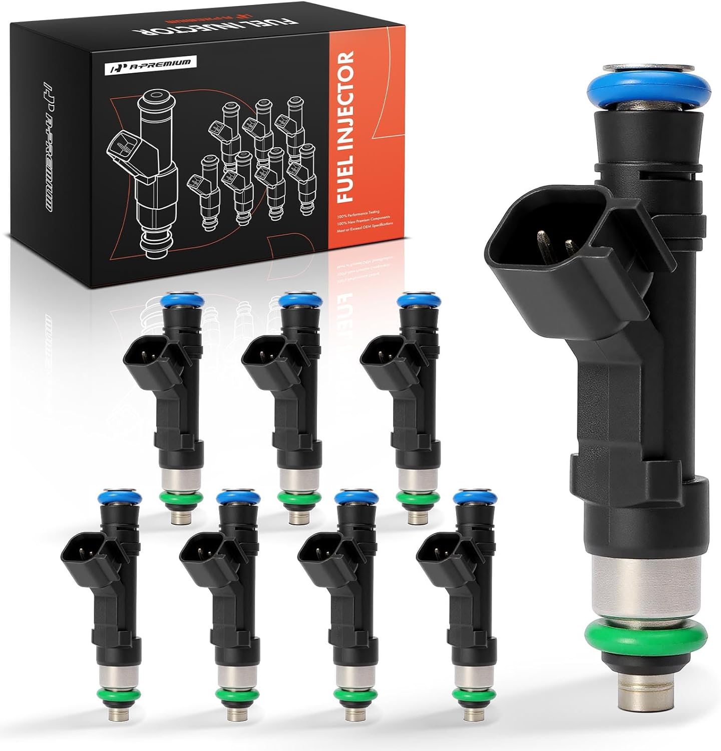 A-Premium Fuel Injectors Compatible with Ford Expedition 03-04, E-150 E-250 E-350 E-450 Club Wagon Super Duty, V8 5.4L, Set of 8, Replace# 0280158001