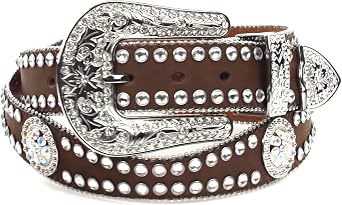 M&F Western Womens Scalloped Croco Concho Belt