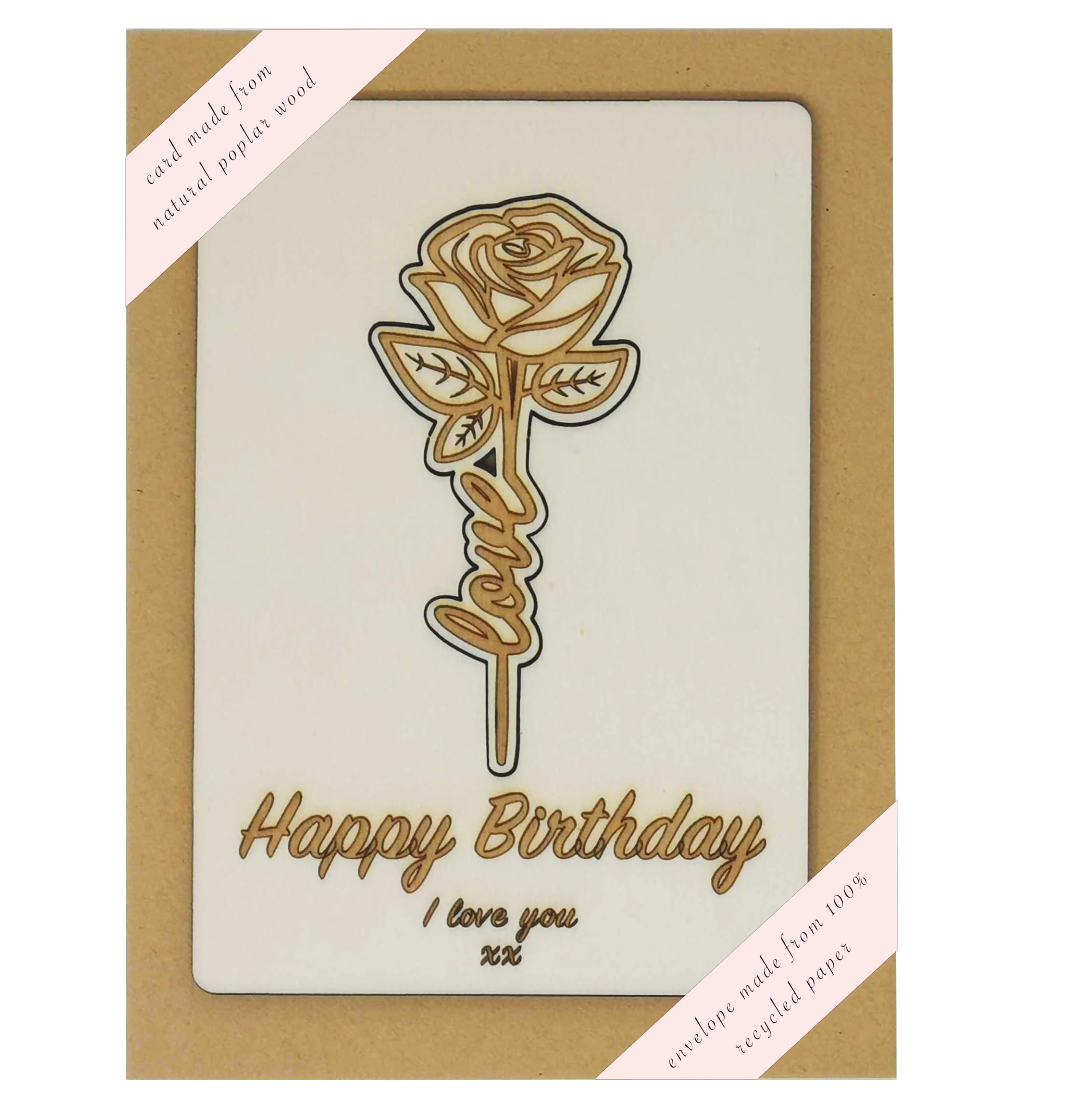 Biglietto di auguri di buon compleanno con rose: motivo floreale color pesca ( - Italia