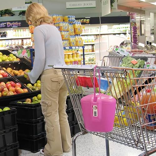 Miniatura 6 de SAFEGO Caja fuerte portátil para interiores y exteriores con acceso a llave y combinación (rosa)