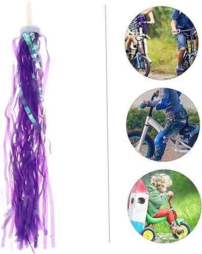 Miniatura 5 de INOOMP 4 pares de serpentinas de bicicleta de carretera borlas manillar serpentinas cinta Spike artículos decorativos azul niño