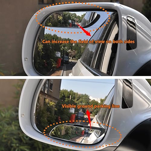 Miniatura 2 de Espejo de punto ciego, lente convexa de vidrio HD sin marco, espejos retrovisores accesorios exteriores con gran angular ajustable para todos los