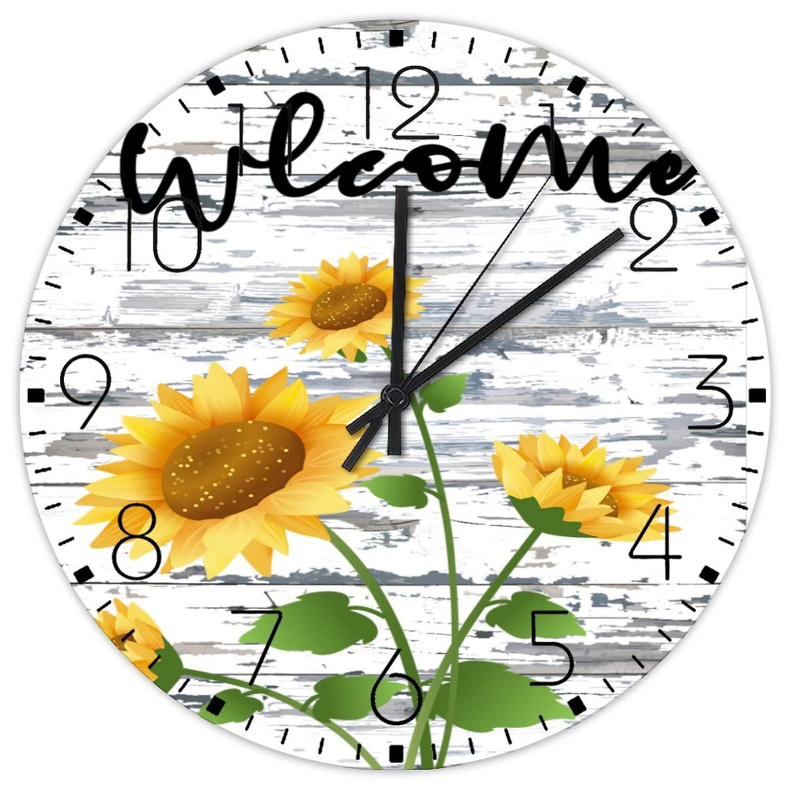 Horloge muette en bois de tournesol : le charme moderne et silencieux
