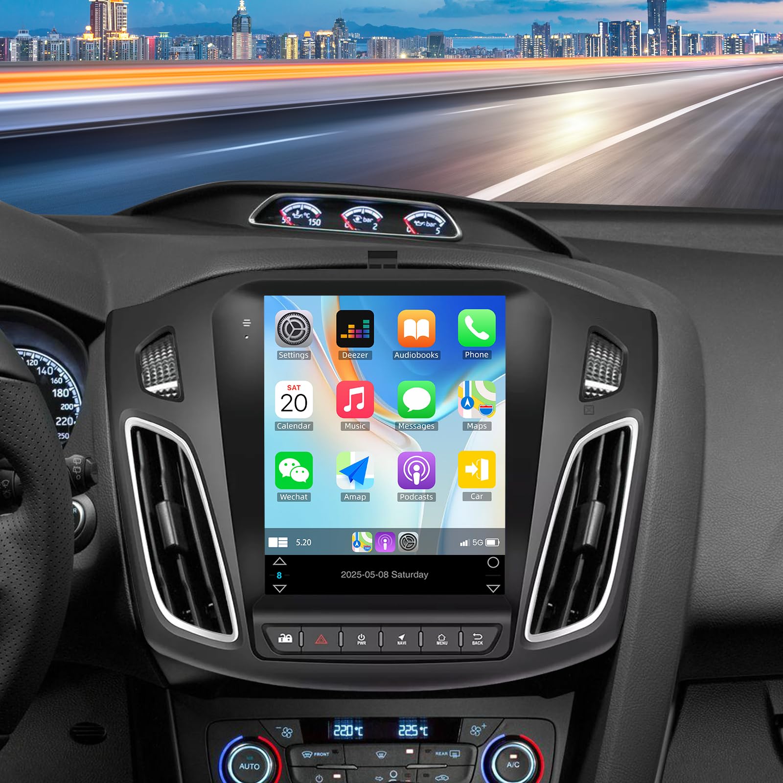 2+32G Android 13 Radio samochodowe dla Ford Focus (2012-2018) z systemem Android Auto 9,7-calowe radio z Bluetooth, FM, WiFi, DSP, SWC, Mirror Link, kamera cofania AHD/mikrofon