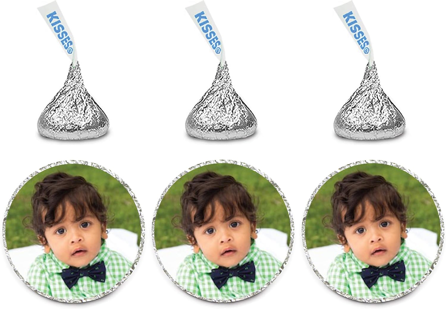 Andaz Press Photo Personalized Chocolate Drop Labels, Fits Kisses, Baby Shower, 216-Pack, Custom Made Any Image