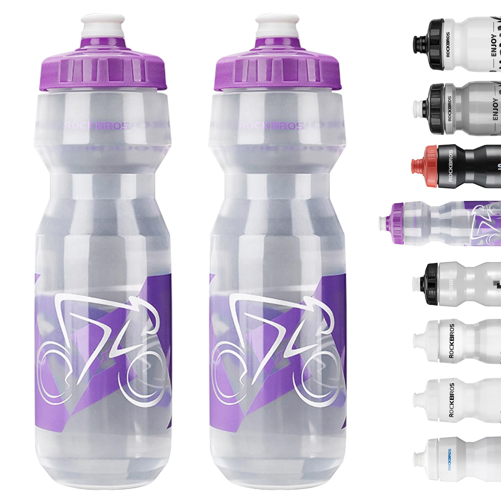 ROCKBROS Bike Water Bottle 25oz 2-Pack
