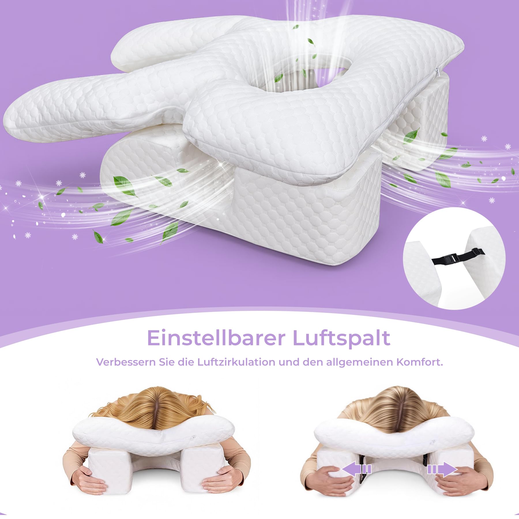 Gesichtskissen nach Augenoperation, Massage Kopfstütze mit Loch für Bett