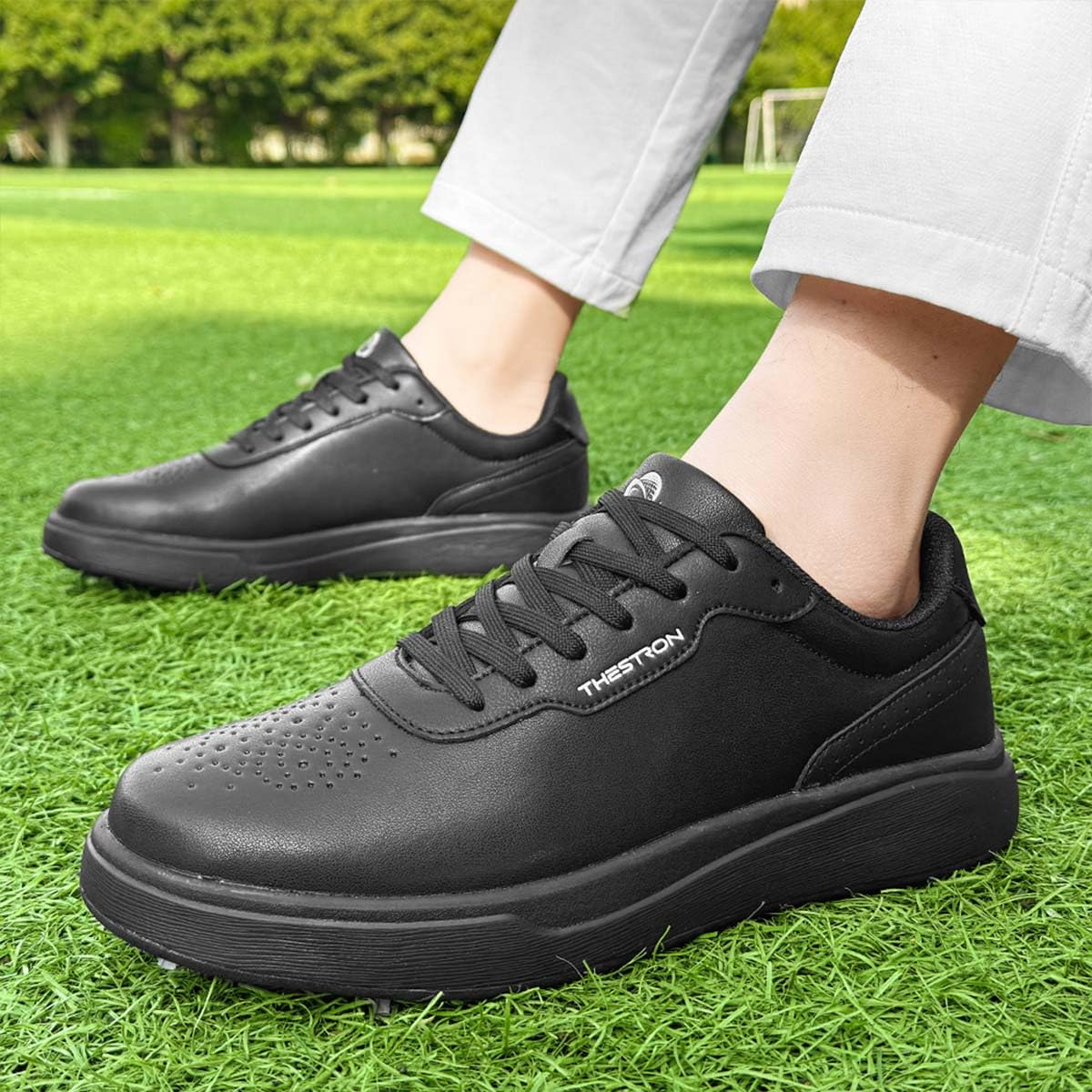 Scarpe da Golf da Uomo Professionali Antiscivolo | Scarpe da golf leggere e traspiranti, con supporto plantare, facili da indossare e comode, impermeabili