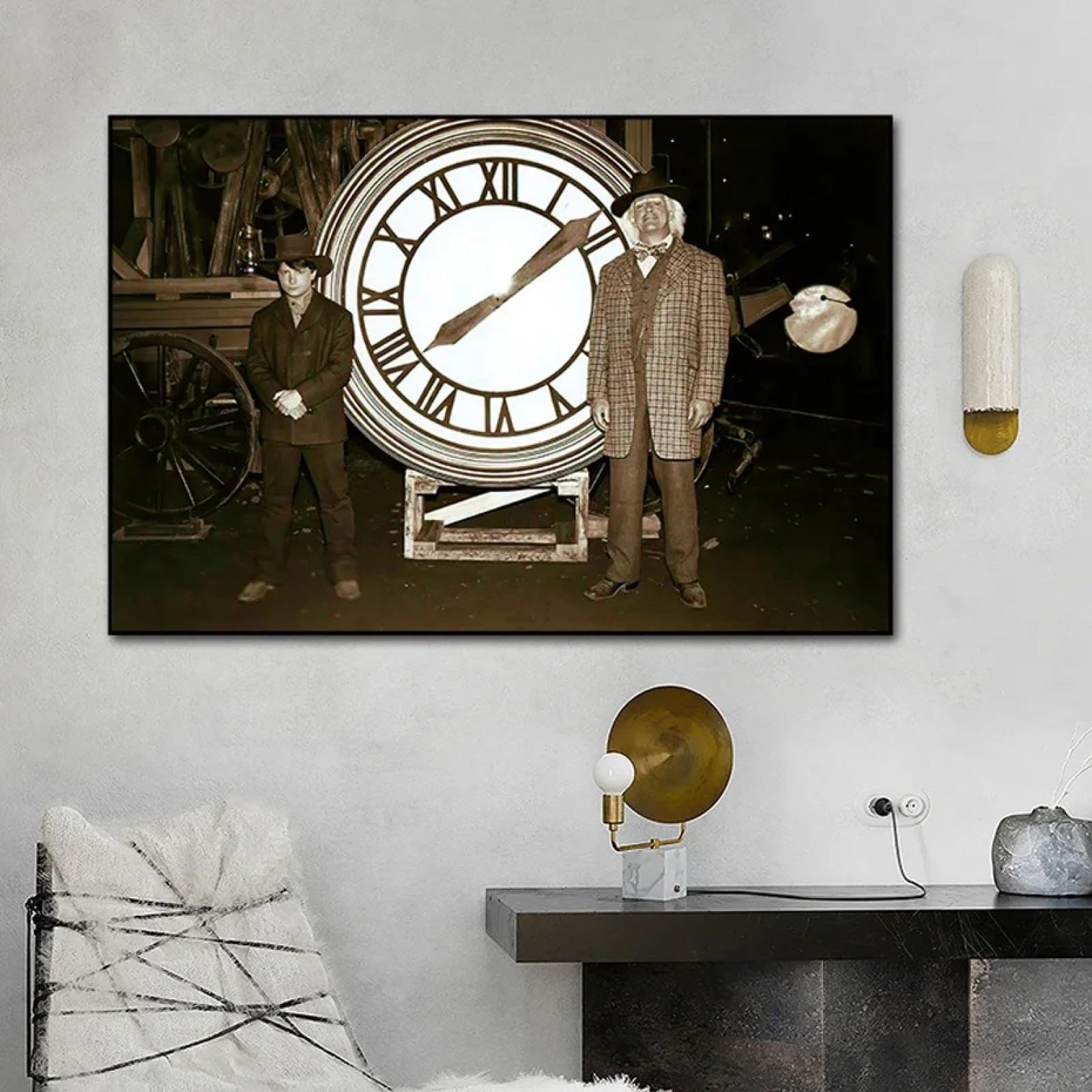 LSYALUCK Quadro su tela Ritorno al futuro Poster di film classici Retro Arte della parete Tela Pittura Stampa Immagini Soggiorno Decorazione della casa 71x107 cm (28x42 pollici) Con-Cornice nera