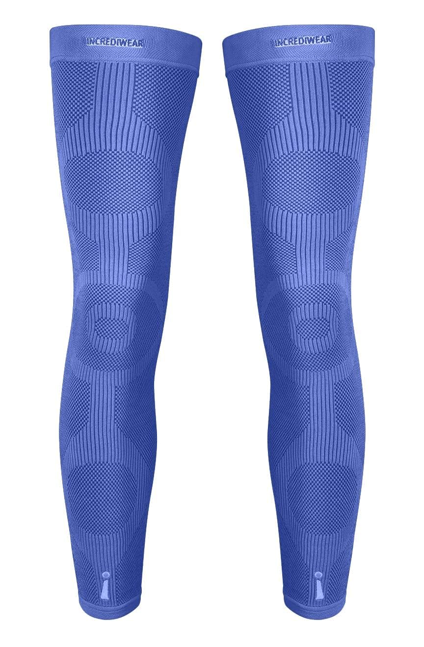 Incrediwear Leg Sleeve 2pk – Full Length Long Leg Sleeve for Leg Pain Relief &amp; Muscle Recovery, Helps Reduce Swelling &amp; Inflammation, Promotes Circulation, Leg Sleeves for Men &amp; Women (Royal, Large)
