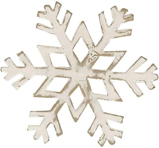 Park Designs White Snowflake Napkin Ring Set of 4 | Vintage Metal Holiday Napkin Holders with Distressed White Finish | Farmhouse Winter & Christmas Table Decor