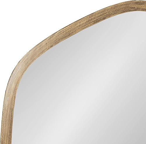 Miniatura 6 de Kate and Laurel McLean - Espejo de pared hexagonal oblongo, con marco de metal, 20 x 36, dorado antiguo, espejo geométrico decorativo y vibrante con