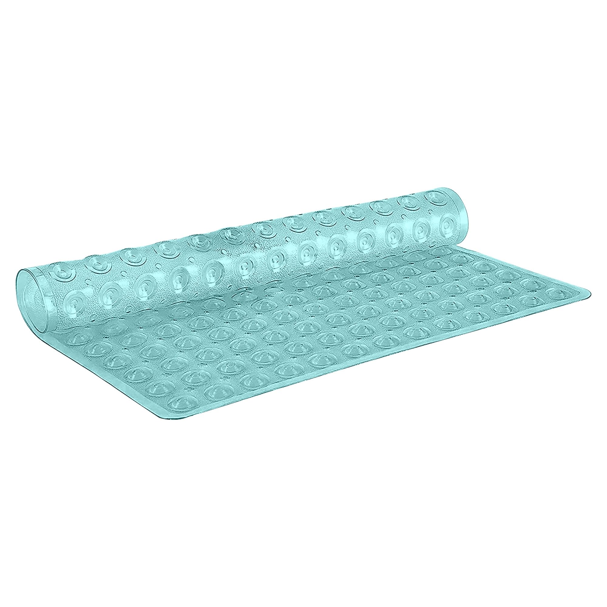 Velvetio Green Square Shower Mat Non Slip Anti Mould 53X53cm Rubber Shower Mat For Inside Shower, Anti Slip Shower Mats With Drain Holes & Suction Cups, Machine Washable,