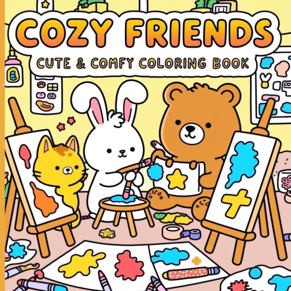 Cozy Friends Coloring Book: Cute & Comfy Animal Coloring Pages for Relaxation, Creativity, and Stress Relief