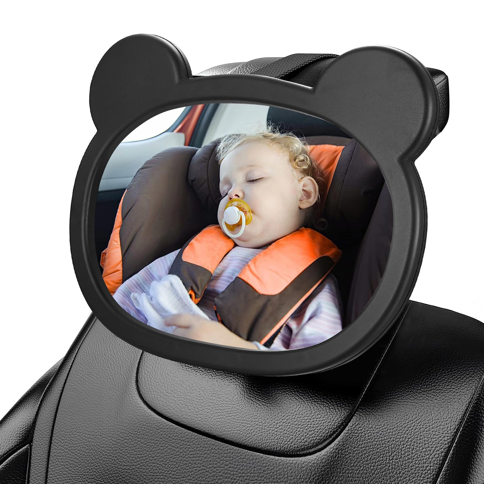 Spiegel Auto Baby Rückbank, Autospiegel Baby Rücksitzspiegel Auto Rücksitz Rückspiegel mit Schnalle Clips, Bruchsicherer Autospiegel für KFZ Kopfstützen Zubehör