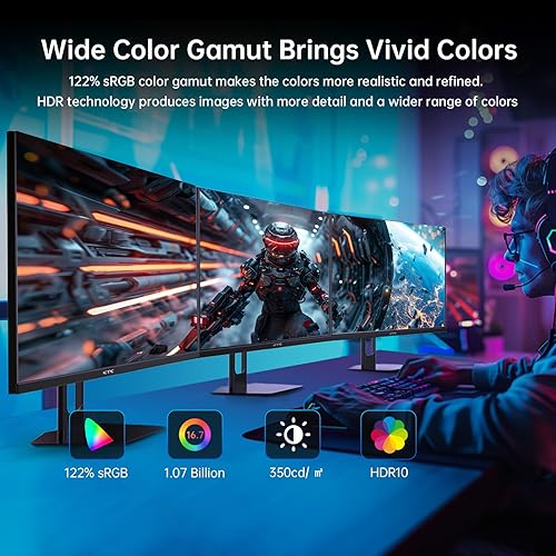 Miniatura 4 de KTC Monitor QHD para juegos de 27 pulgadas, 180 Hz 1 ms GTG Fast IPS 2K Monitor de computadora gamer, monitor sin marco HDR 1440P con sincronización